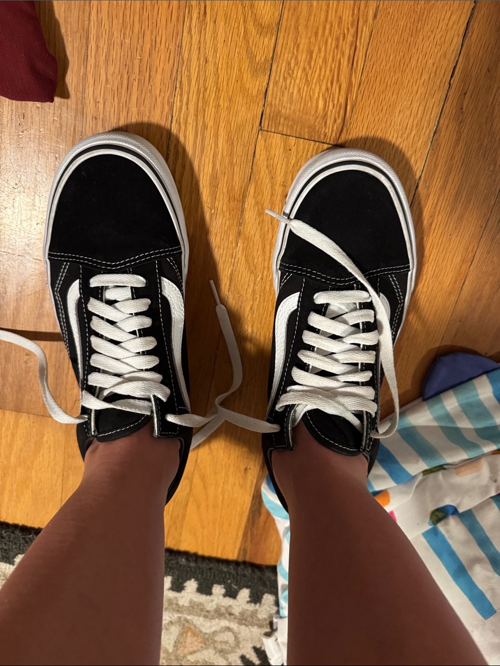 Vans Black and White Low-Top Skate Sneakers